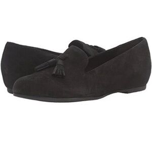 Munro Tallie Tassle Flats Loafer Size 7.5 Black Quilted Suede Slip On Shoes